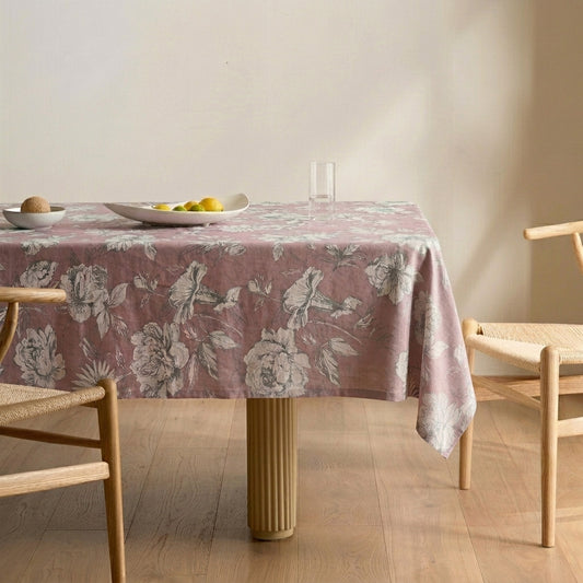 Stain Proof Magna Rose Petal Tablecloth