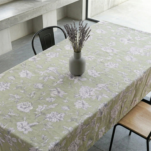 Stain Proof Magna Rose Pistachio Tablecloth
