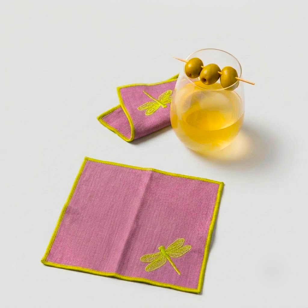Thumbi Cocktail Napkin- Pink