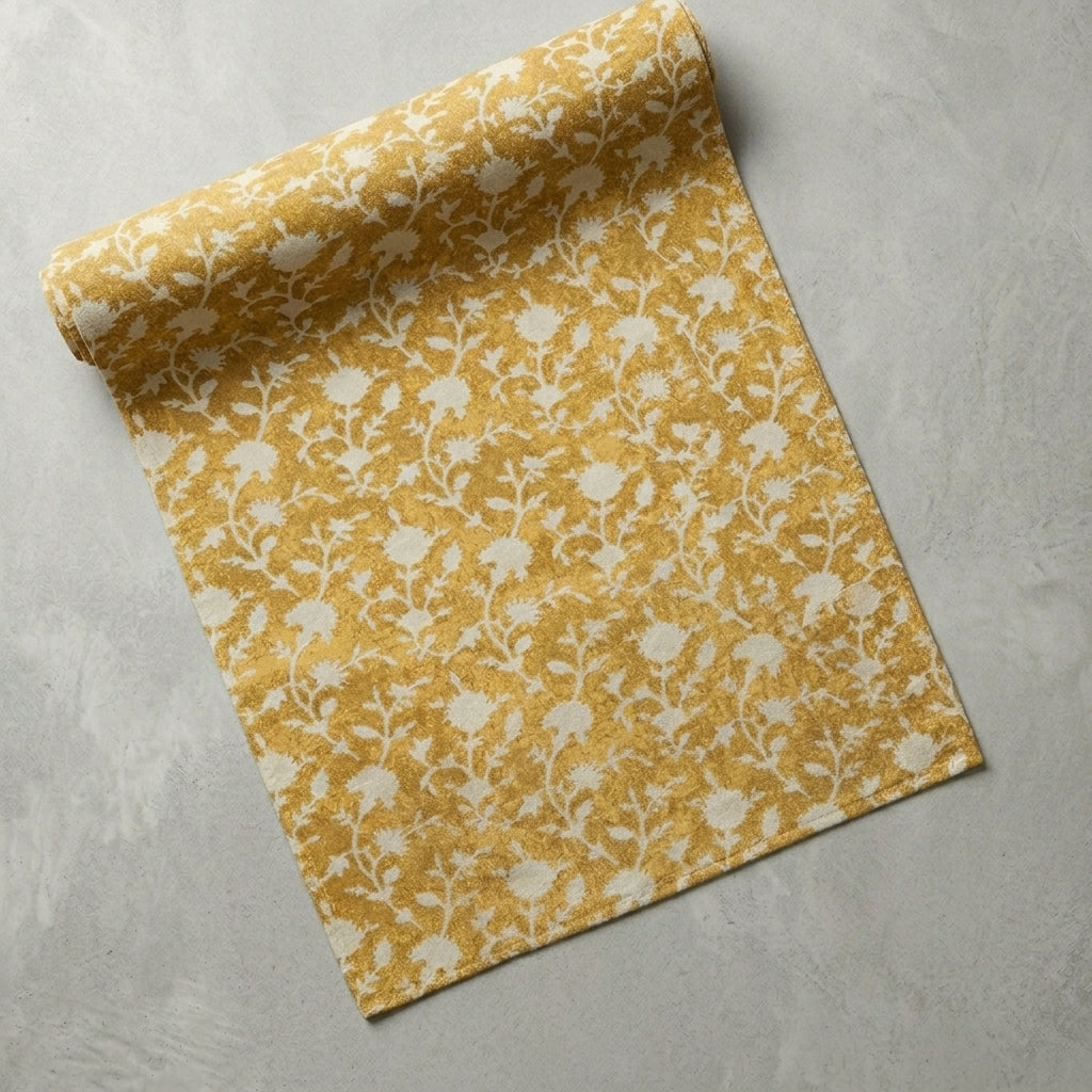 Vintage Bloom Mustard Runner