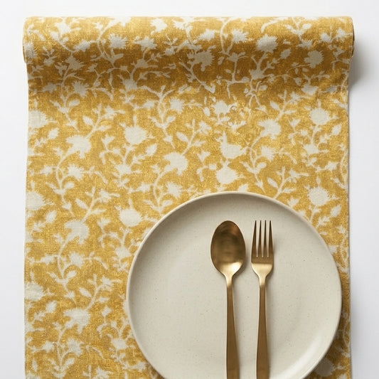 Vintage Bloom Mustard Runner