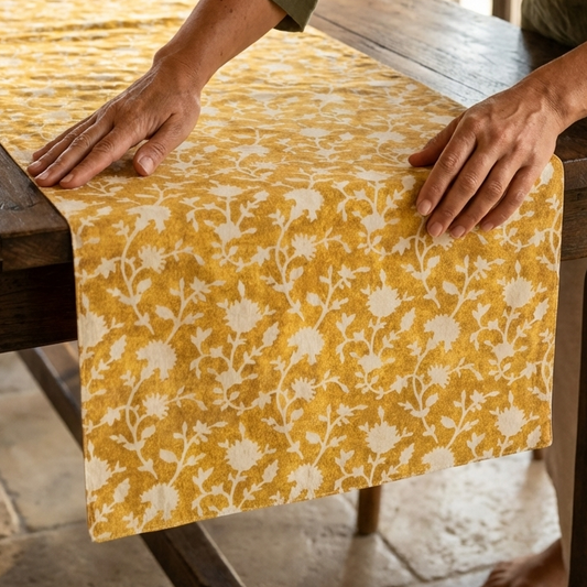 Vintage Bloom Mustard Runner