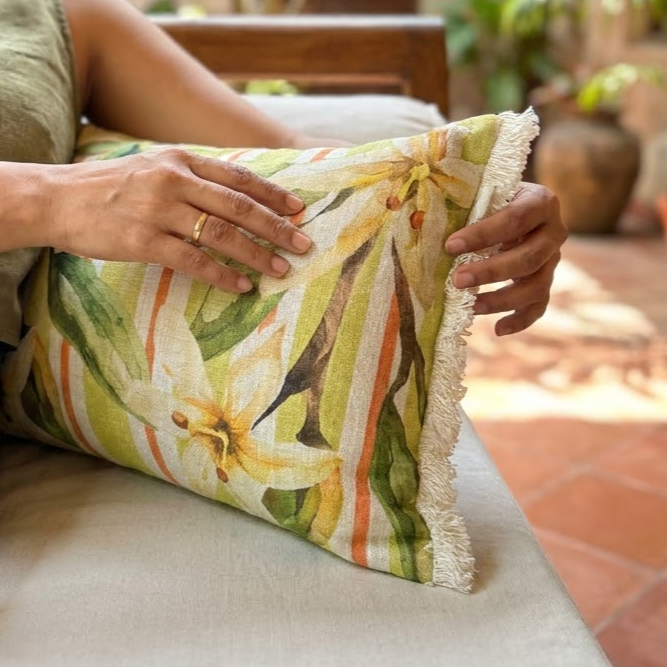 White Lily Cushion Cover