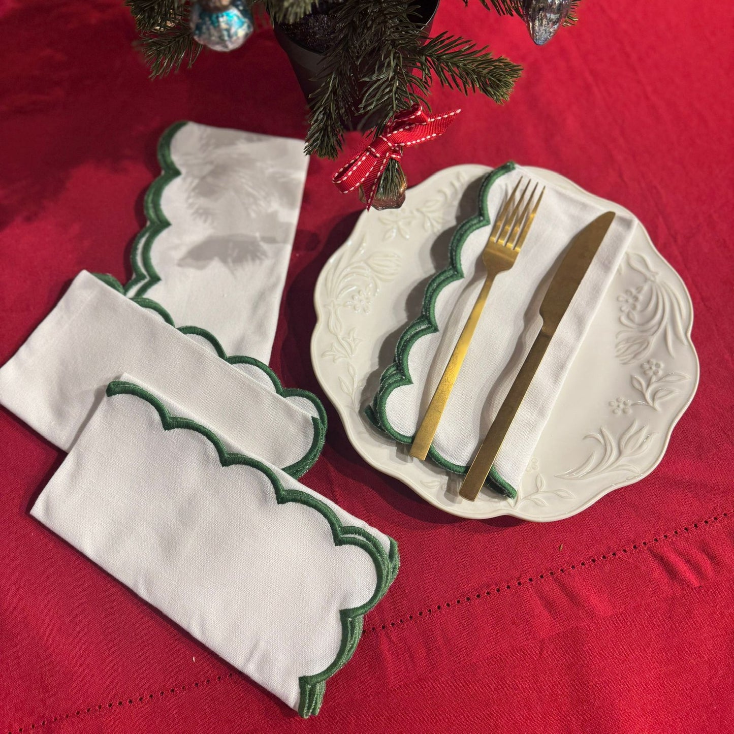 Evergreen Scallop Napkin