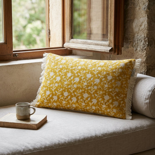 Vintage Bloom Cushion cover - Mustard