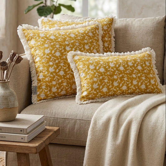 Vintage Bloom Cushion cover - Mustard