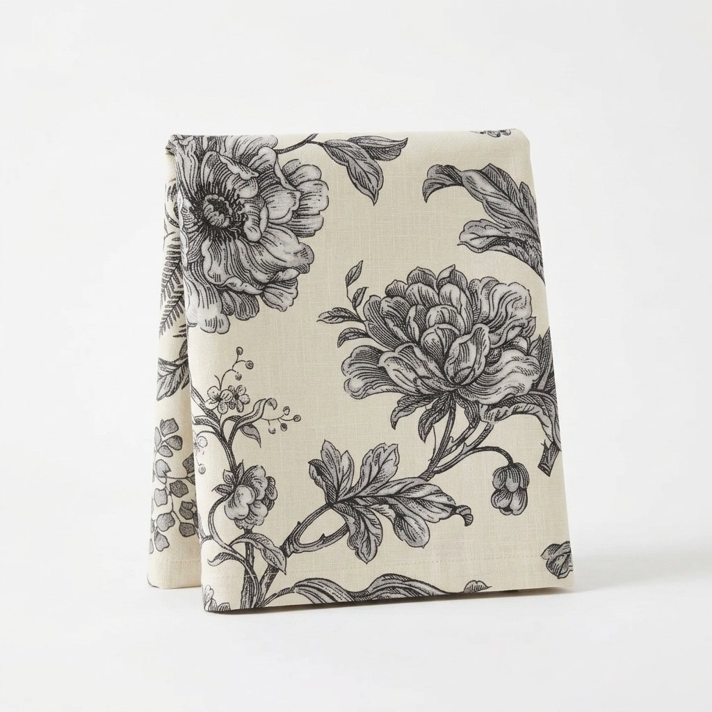 Spill Resistance Imperial Bloom Noir Tablecloth