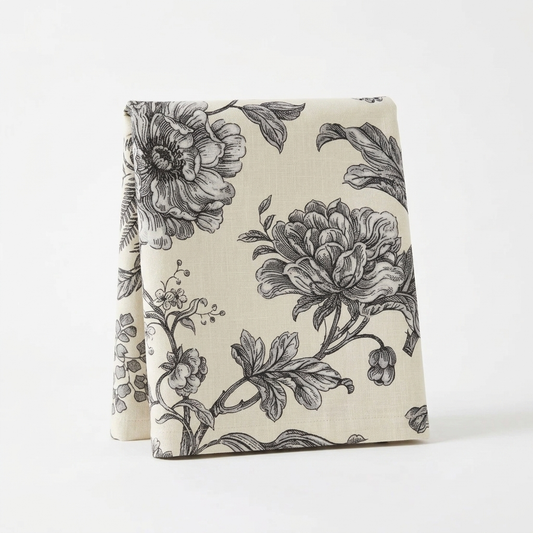 Spill Resistance Imperial Bloom Noir Tablecloth