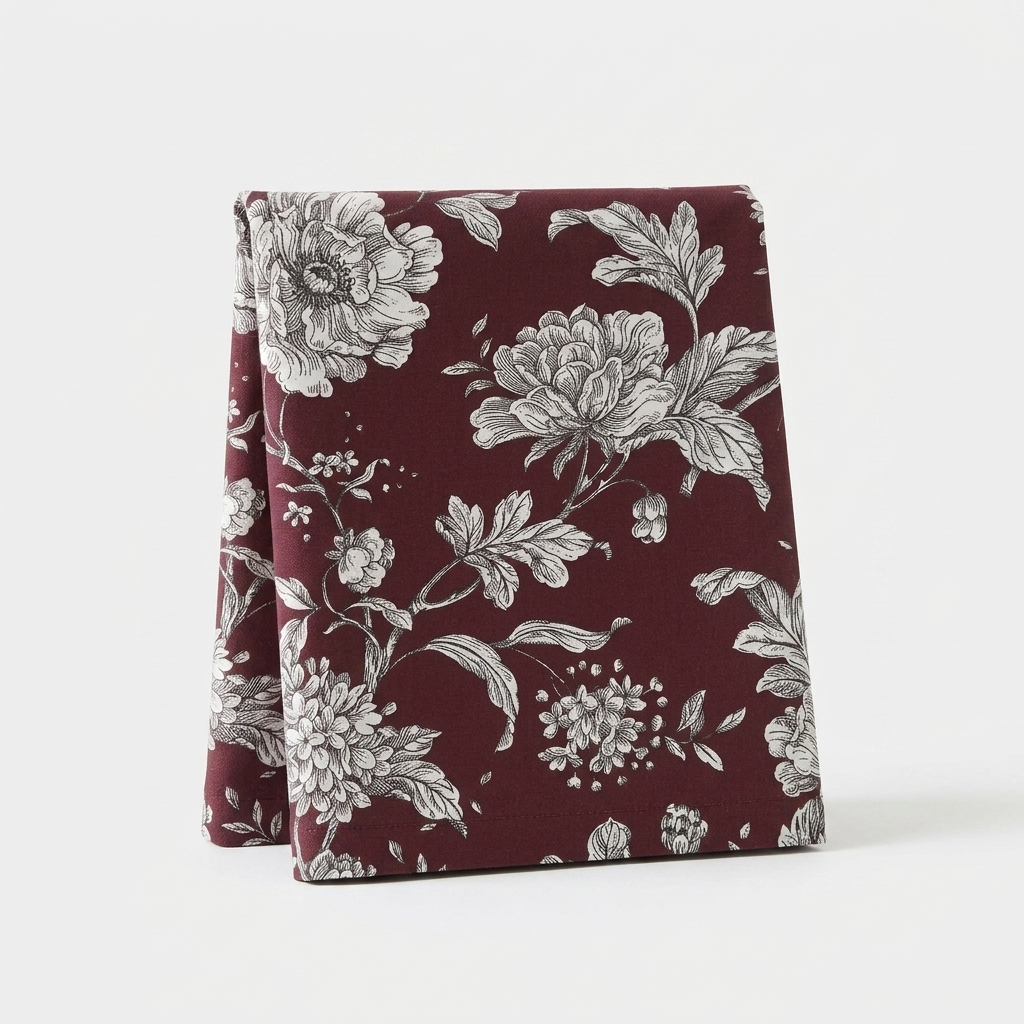 Spill Resistance Imperial Bloom Merlot Tablecloth