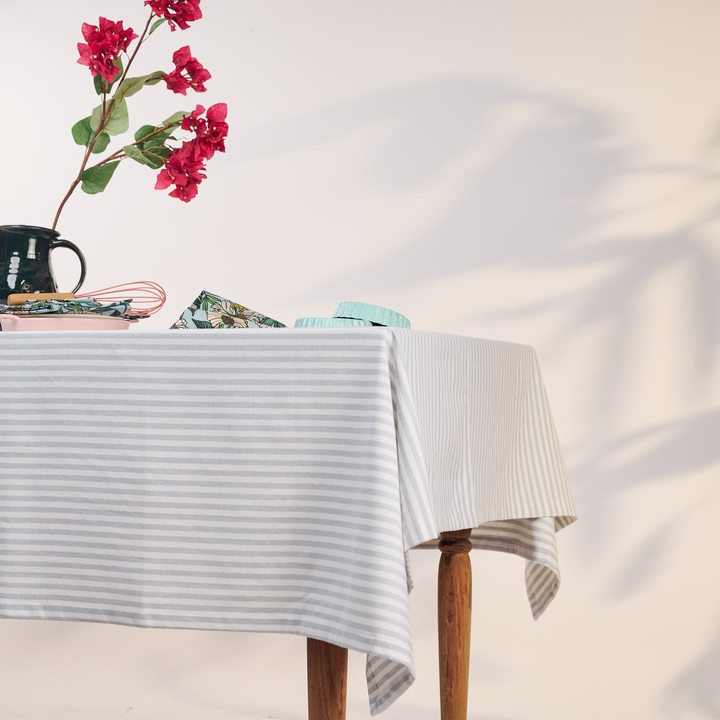 Maharaja Soft Blue Stripe Tablecloth