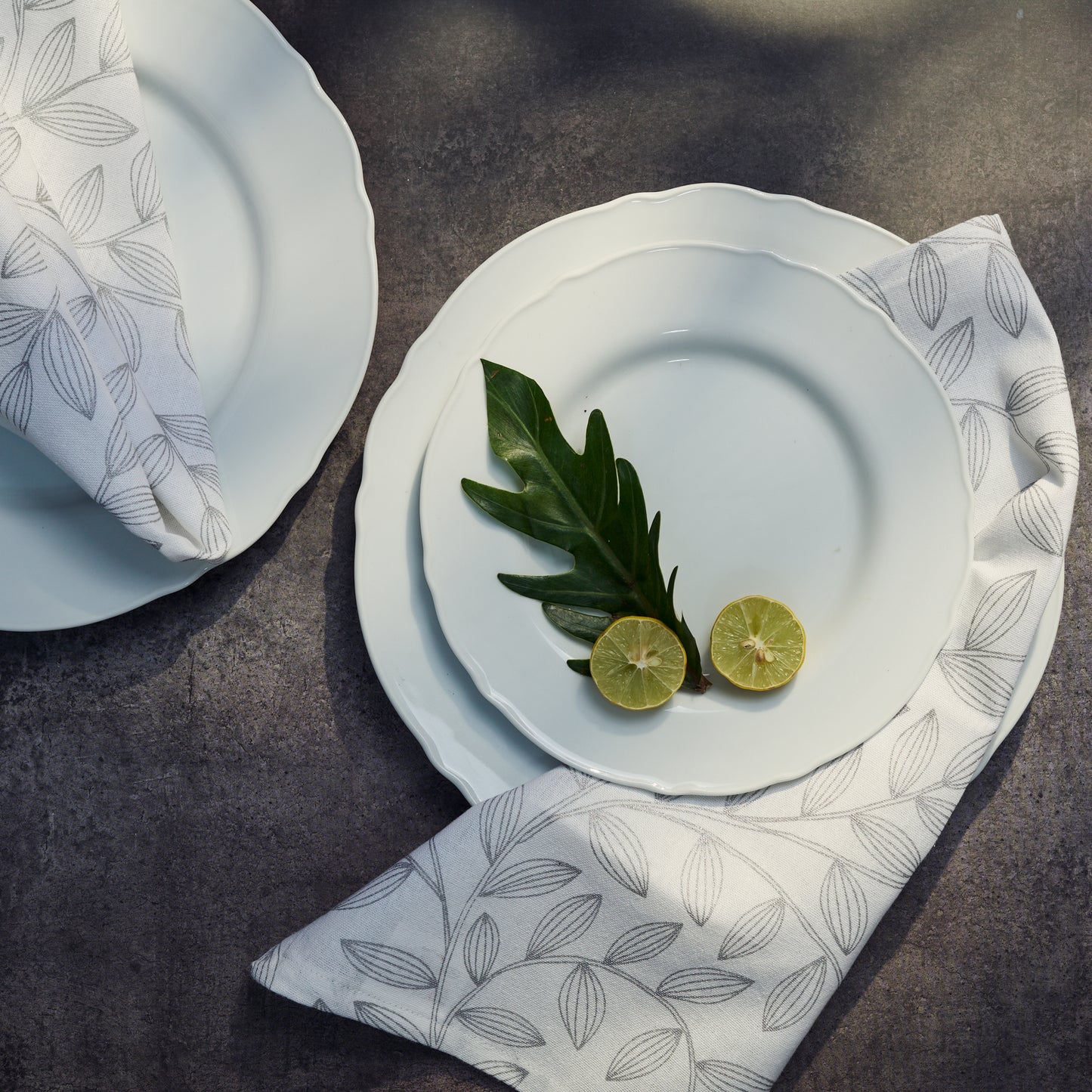 Feuille Silver Festive Napkin