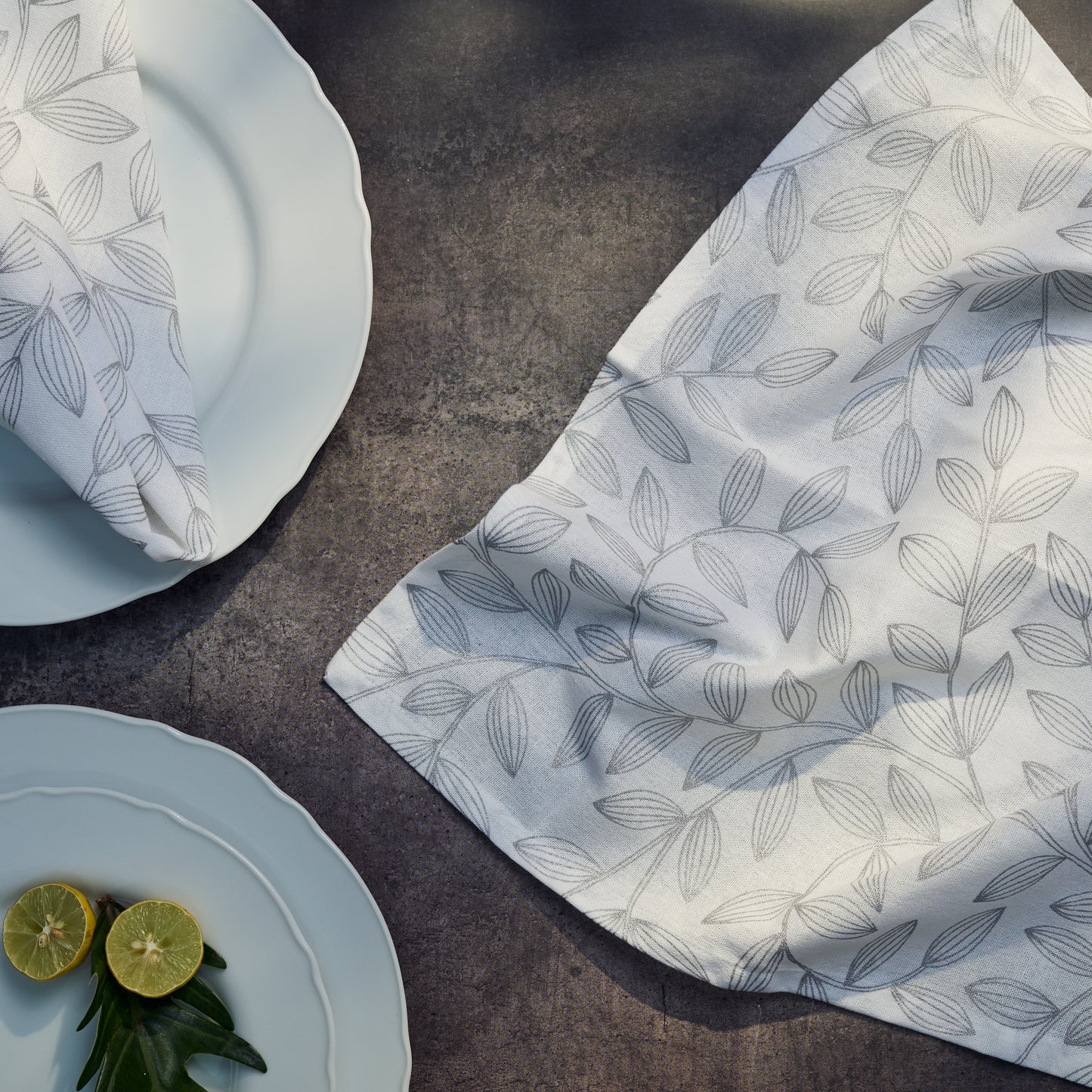 Feuille Silver Festive Napkin