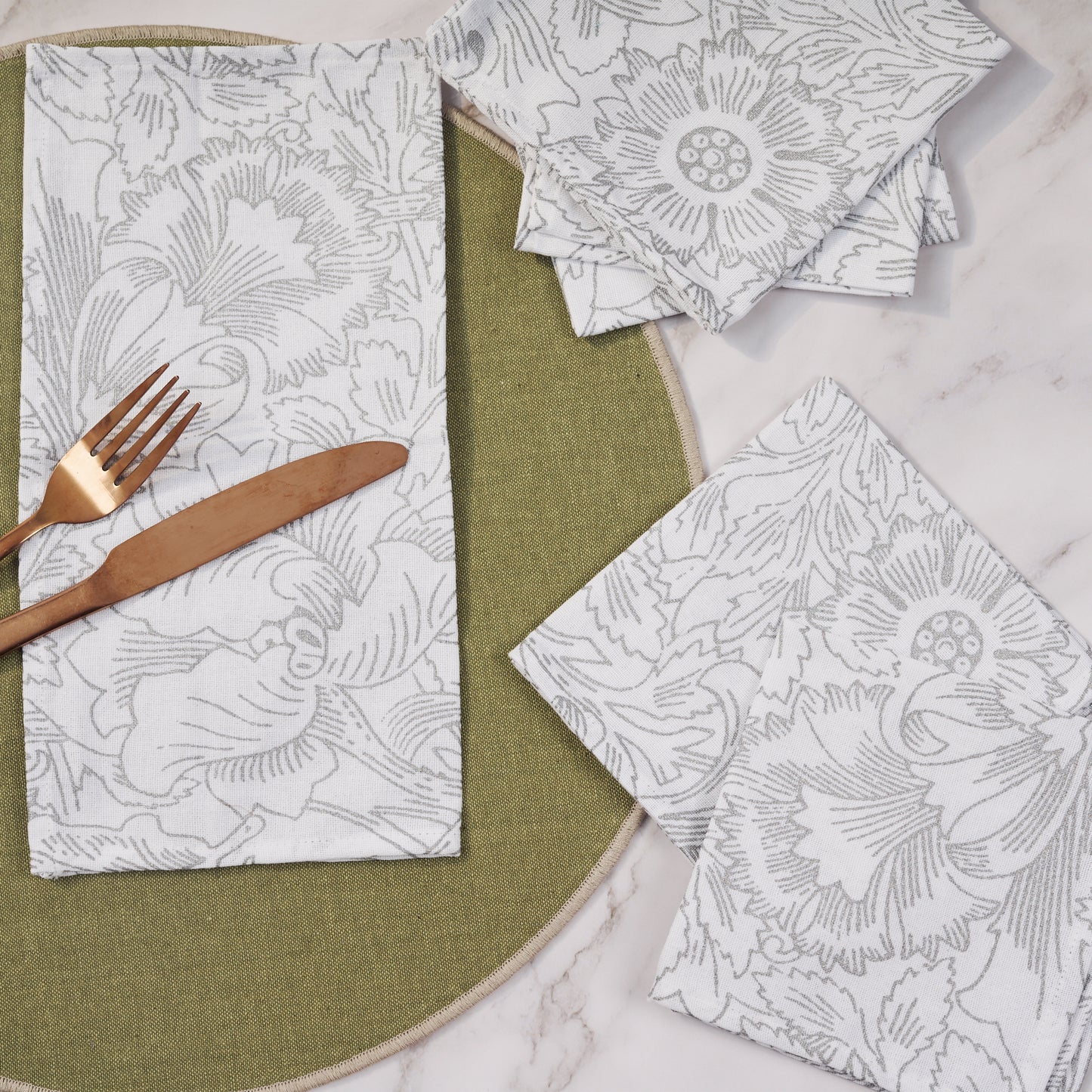 Fiore Silver Cocktail Napkins