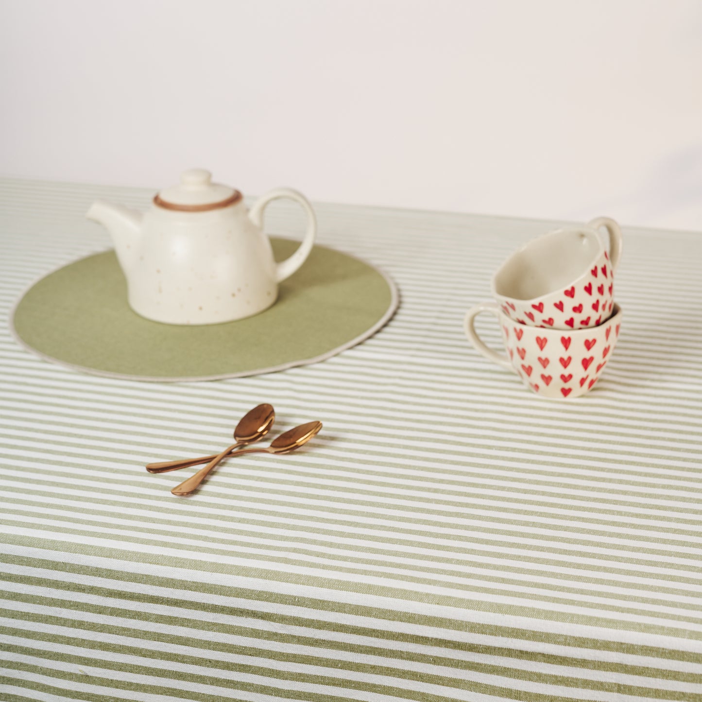 Maharaja Green Stripe Tablecloth