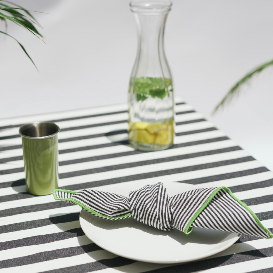 Sophie Stripe Woven Embroidered Napkin